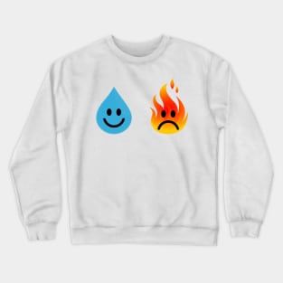 Water N Fire smile and sad Crewneck Sweatshirt